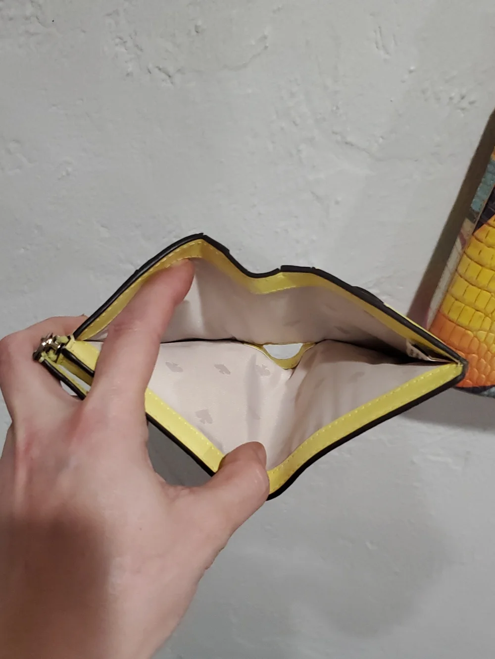 Kate Spade L Zip Wallet In Yellow Leather